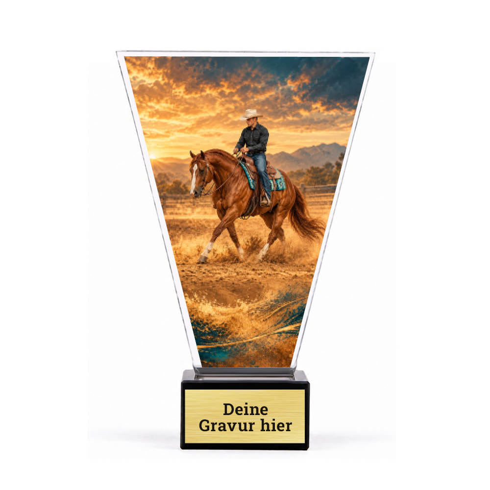 Signature Pokal Westernreiten auf Sockel – Produktansicht
