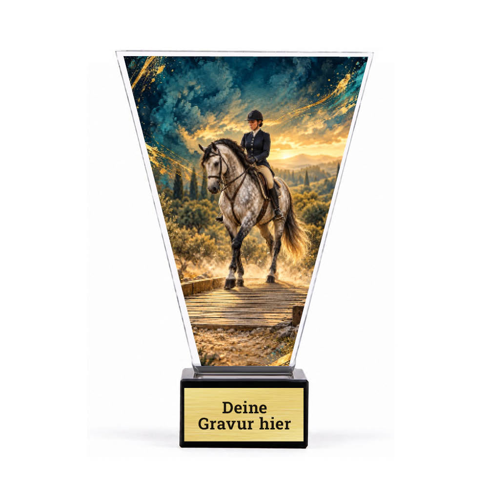 Signature Pokal Working Equitation auf Sockel – Produktansicht