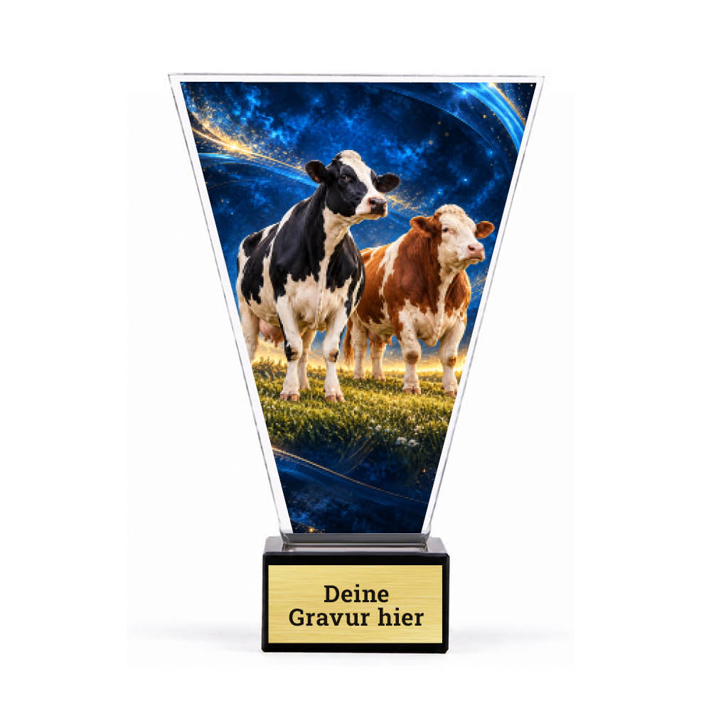 Signature Pokal Rinder auf Sockel – Produktansicht