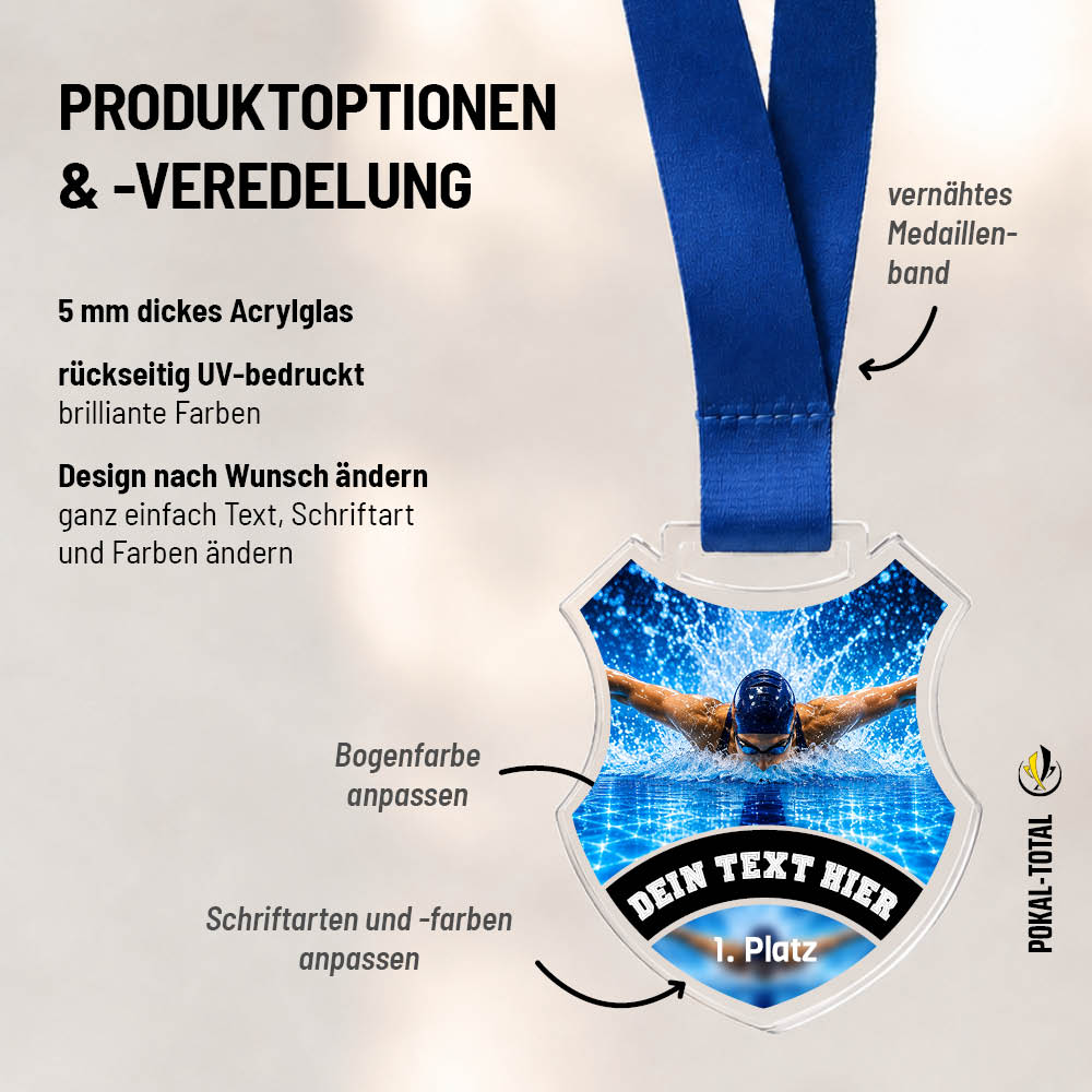 Wappen Medaille Schwimmen weiblich