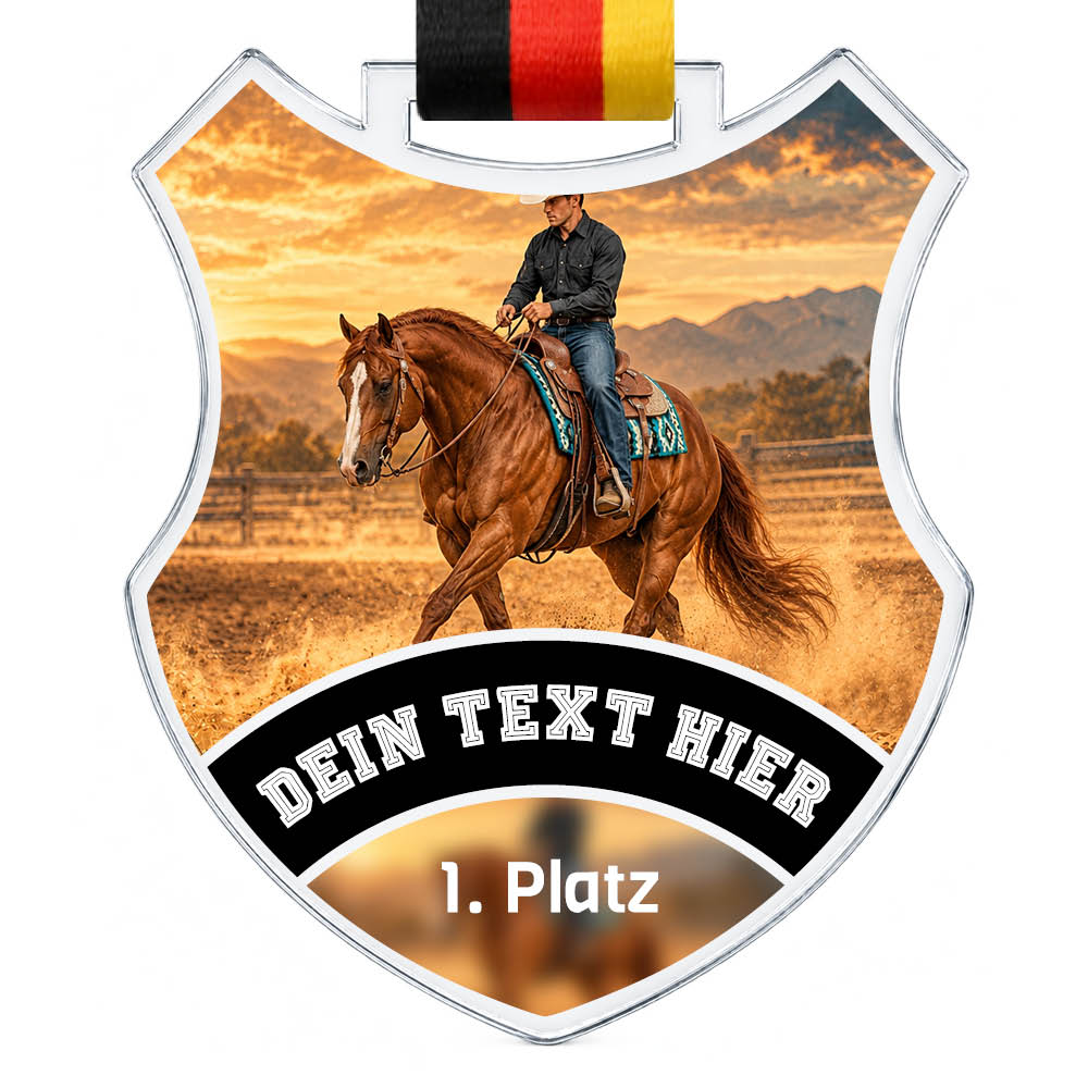 Wappen Medaille Westernreiten – Produktansicht