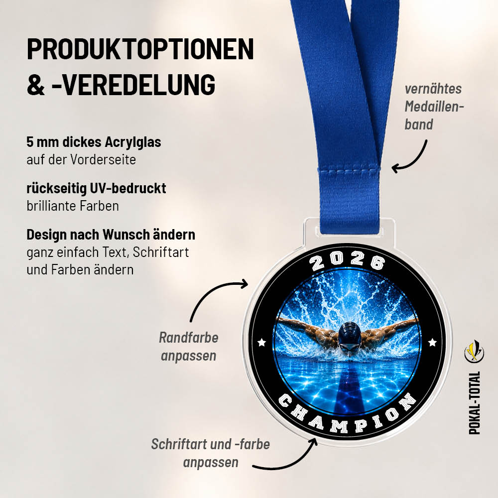 Signature Medaille Schwimmen männlich