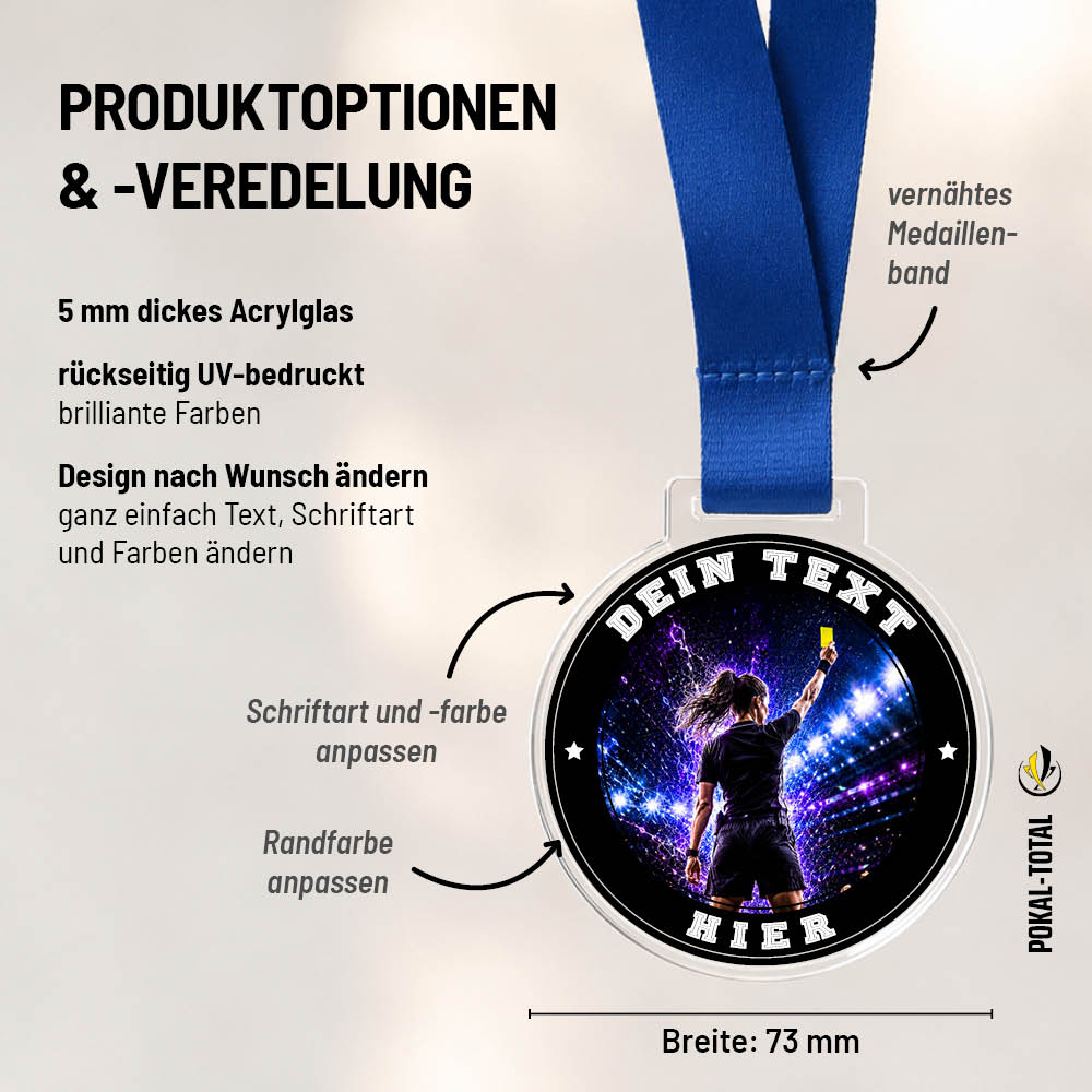 Signature Medaille Beste Schiedsrichterin: Maßübersicht und Gestaltungsoptionen