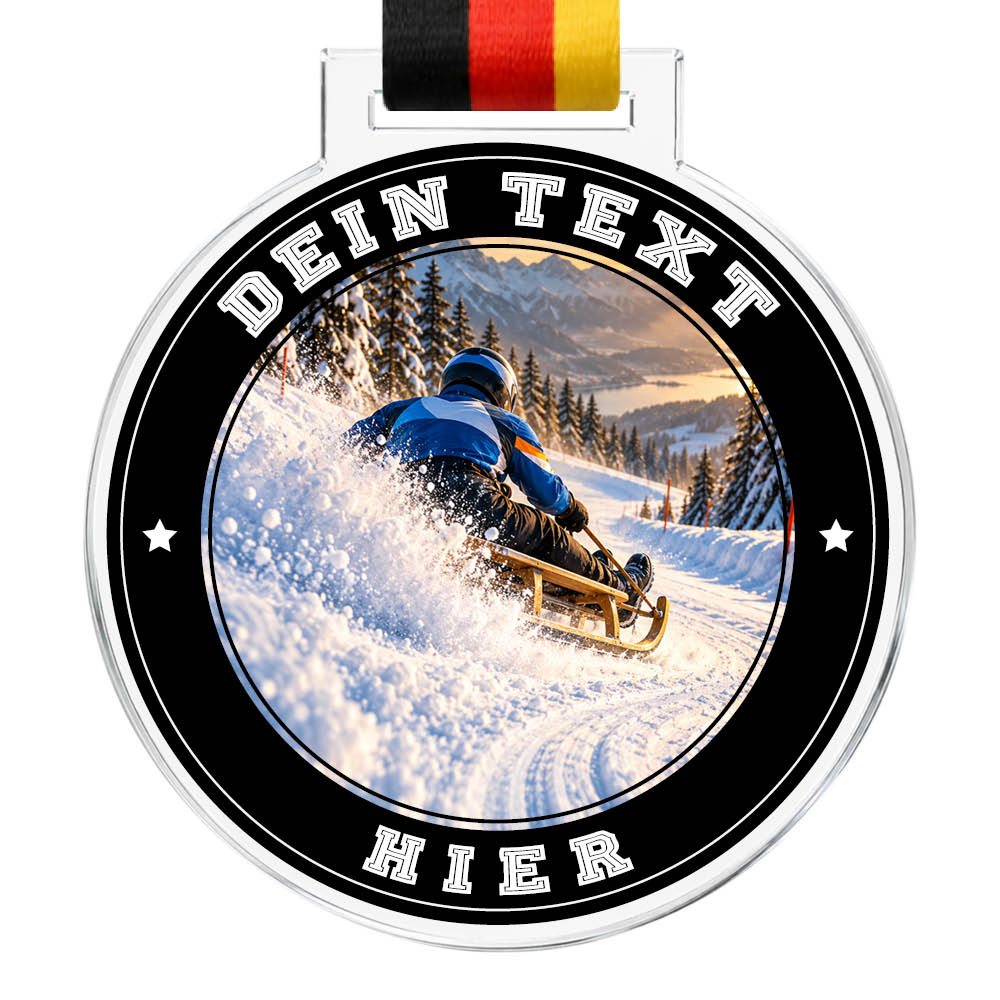 Signature Medaille Schlittenfahren – Produktansicht