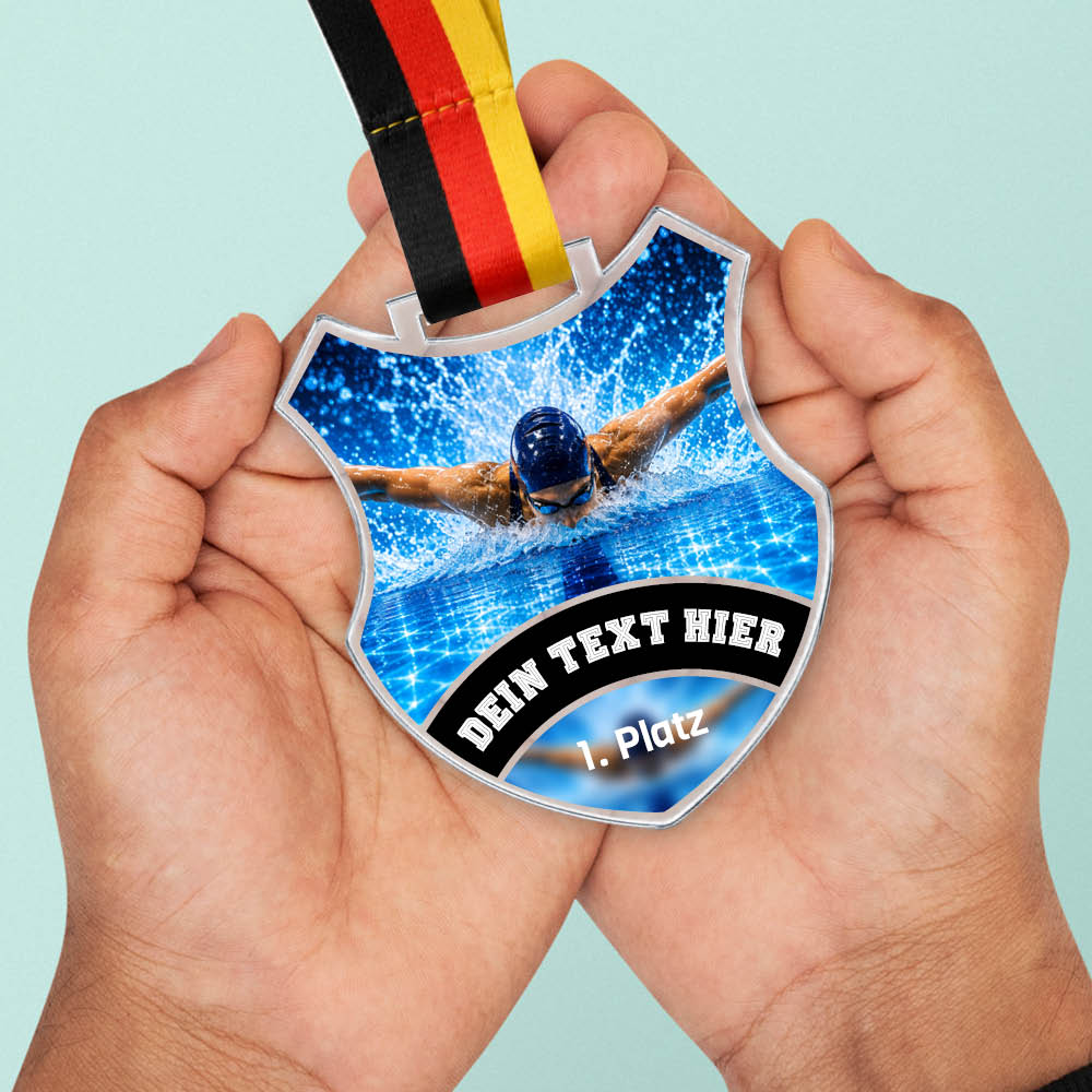 Wappen Medaille Schwimmen weiblich