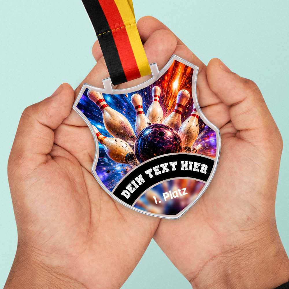Wappen Medaille Bowling