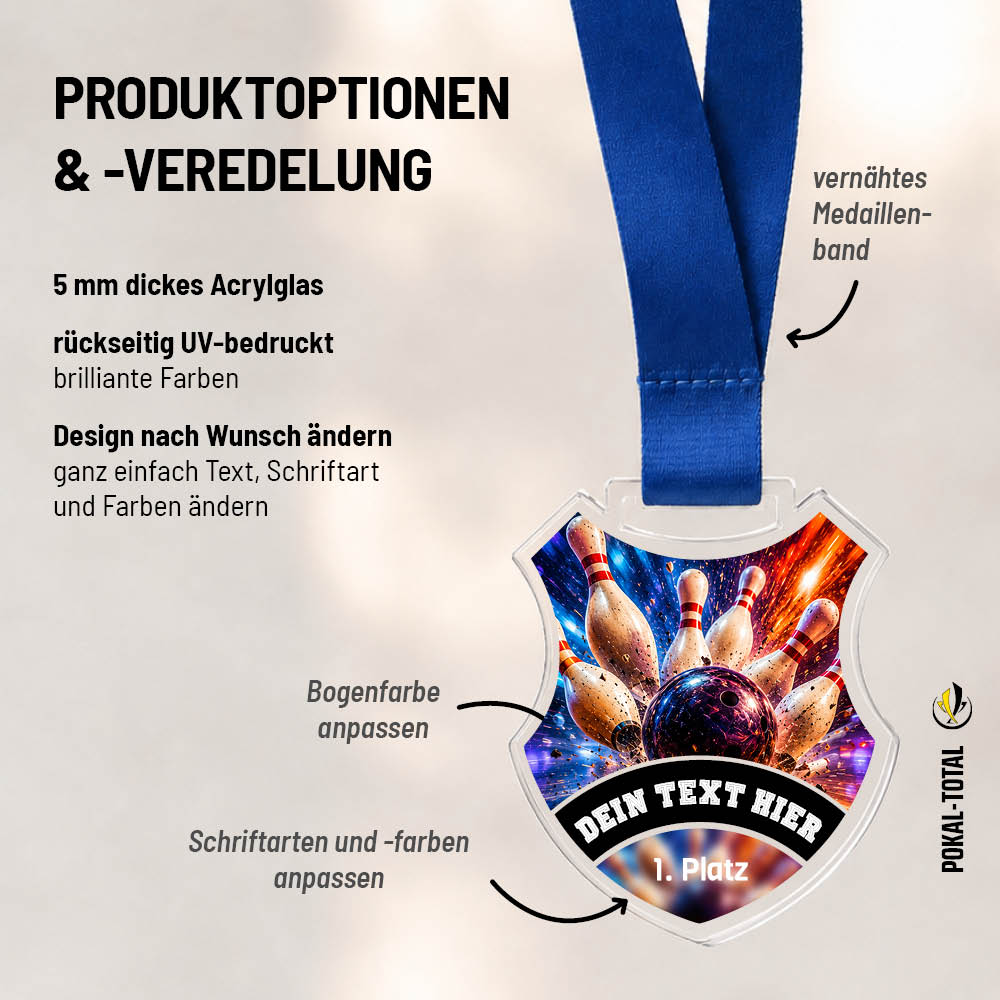 Wappen Medaille Bowling