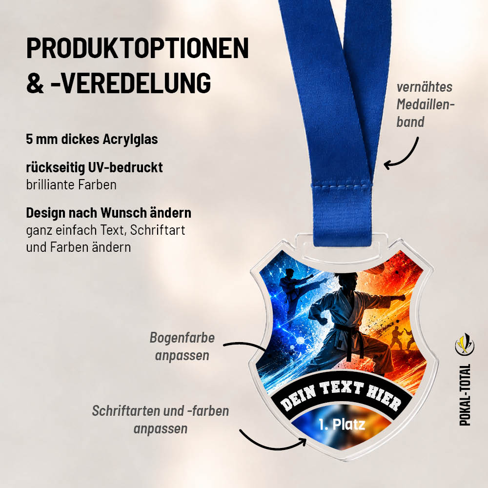 Wappen Medaille Karate
