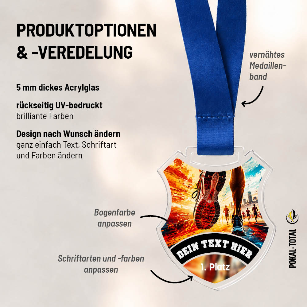 Wappen Medaille Laufen