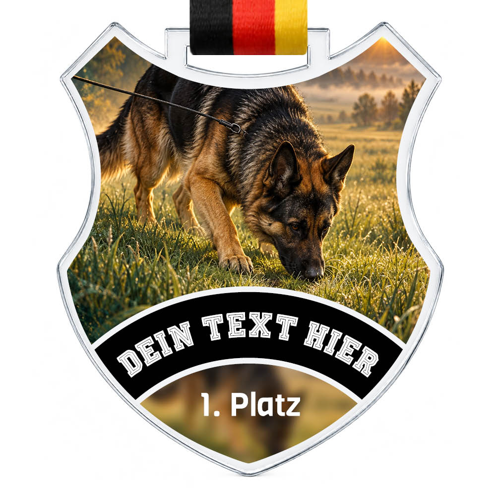 Wappen Medaille Fährtenhundsport – Produktansicht