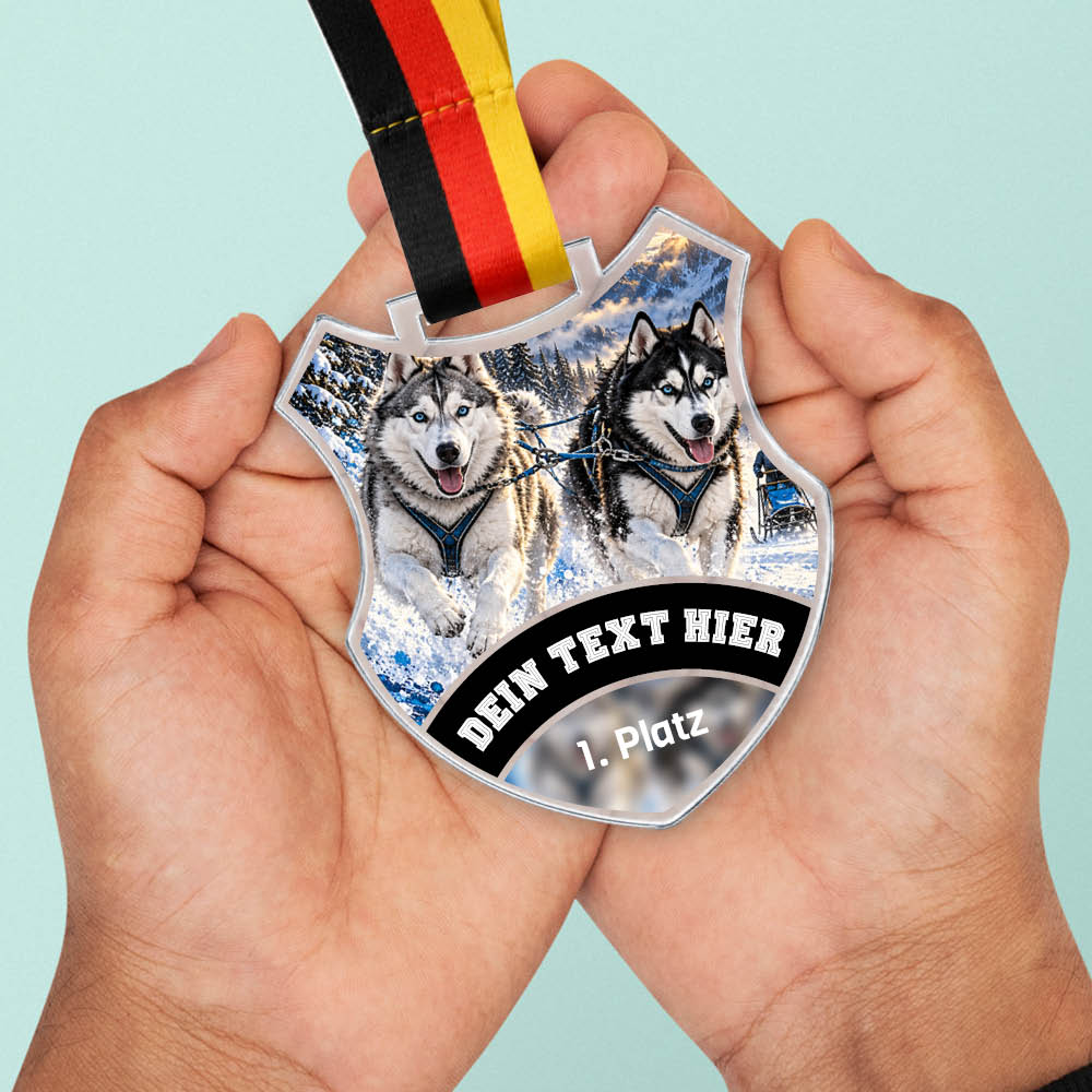 Wappen Medaille Schlittenhundsport – weitere Ansicht