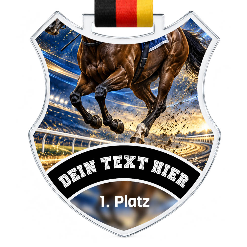 Wappen Medaille Galopprennen – Produktansicht