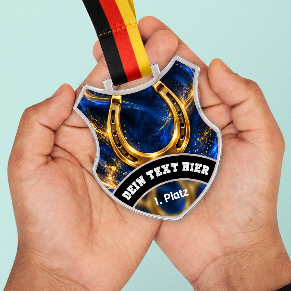Wappen Medaille Goldenes Hufeisen – weitere Ansicht