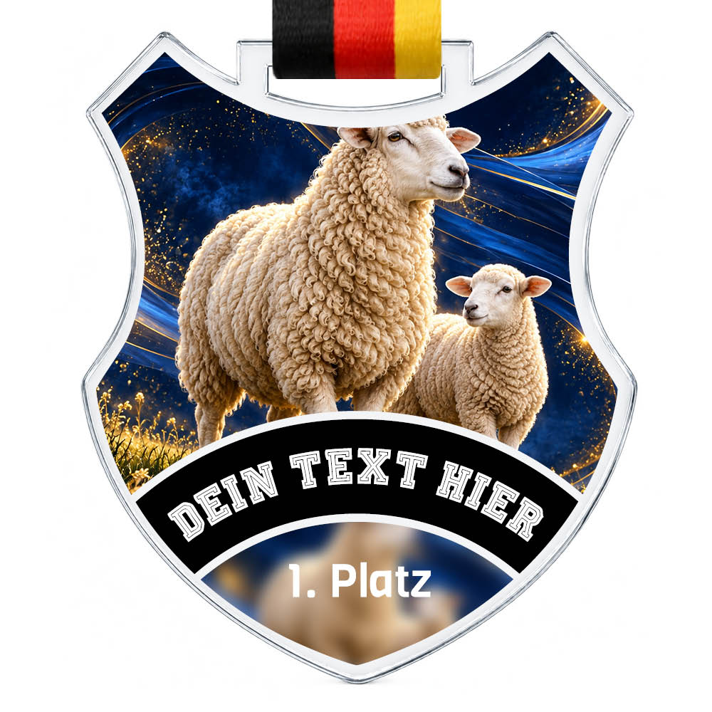 Wappen Medaille Schafe – Produktansicht