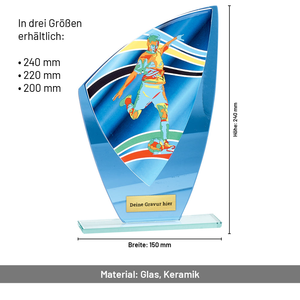 Fußball Glaspokal verspiegelt