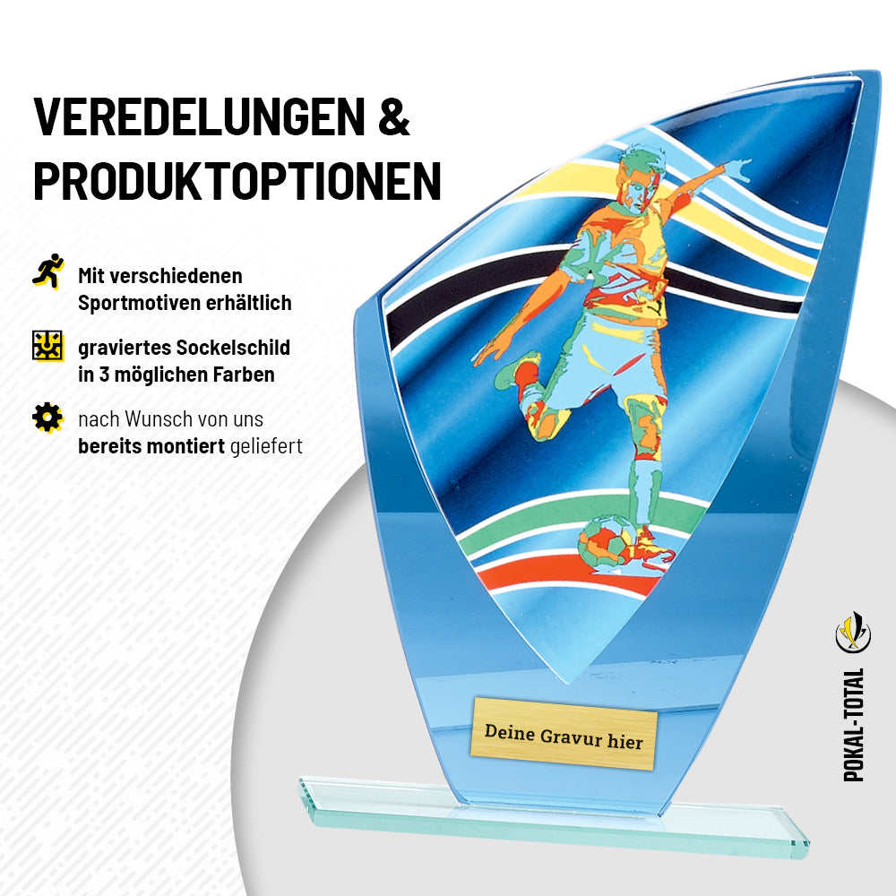 Fußball Glaspokal verspiegelt