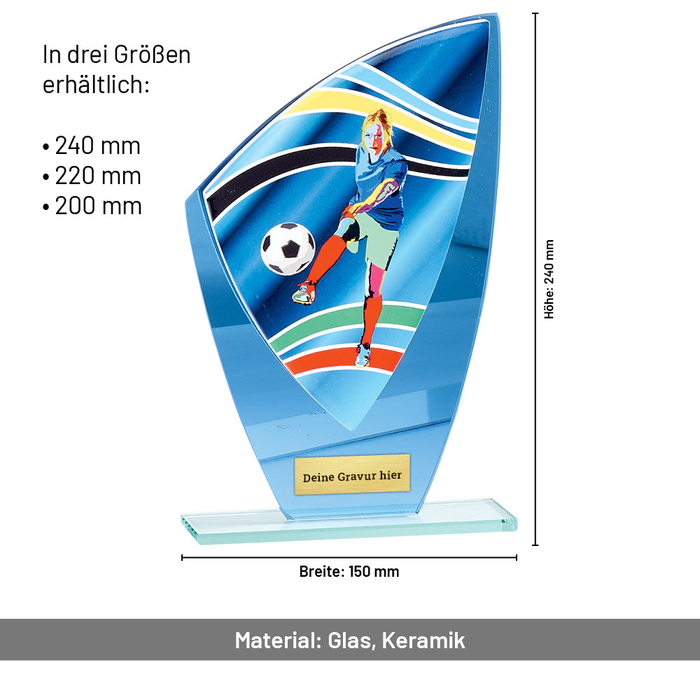 Fußball Glaspokal verspiegelt Frauen
